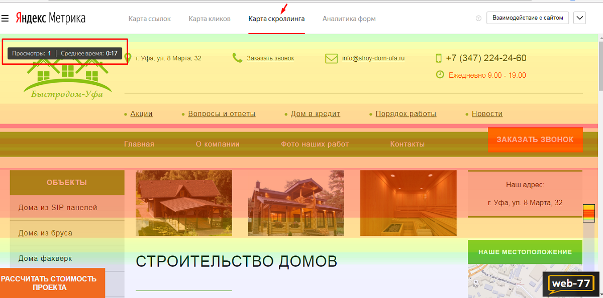 Карта скроллинга - Яндекс Метрика Карта скроллинга - Яндекс Метрика
